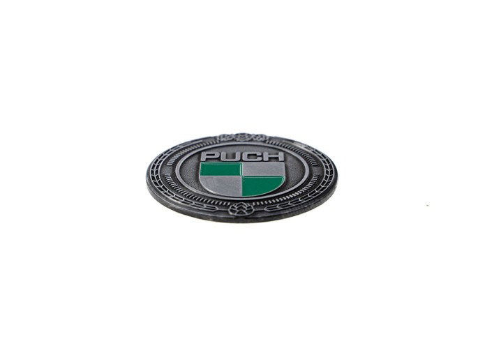 Badge / emblem Puch logo Silver with enamel 47mm RealMetal